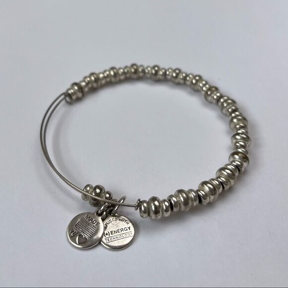Alex and Ani Nile Beaded Expandable Bangle Bracelet in Rafaelian Silver Finish - Picture 6 of 6